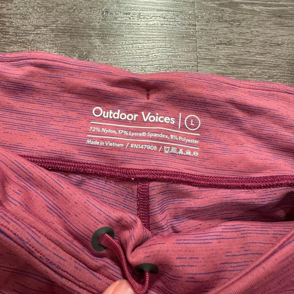 Outdoor Voices Leggings Womens Large Pink Yoga Performance‎ Modern Fitness 26x24